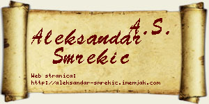 Aleksandar Smrekić vizit kartica